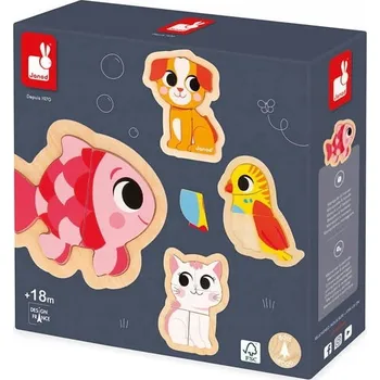 Puzzle Puzzle Progresivní Domácí Zvířata Janod Dřevěné