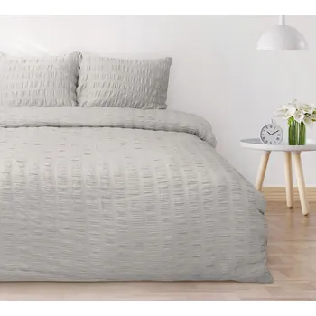 Povlečení Povlečení saténové krepované 160x200 + 2x70x80 jednobarevné šedopopelavé Matex