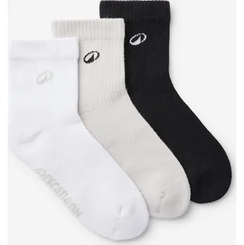 DECATHLON Nízké ponožky Elementals 3 páry 35/38 BÍLÁ|ČERNÁ|ŠEDÁ