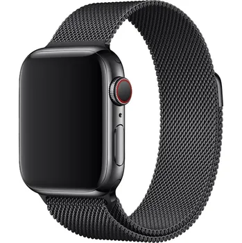 Řemínek na hodinky AW MILÁNSKÝ LOOP pro Apple Watch - Magnetický - Černý Šířka uchycení řemínku: 38/40/41/42mm, Barva: Černý IR-AWMTLP03