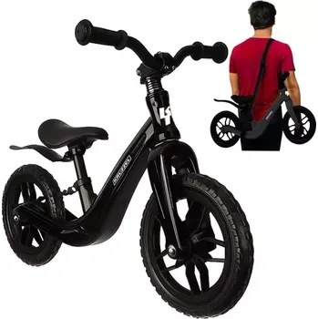 Hračka Dětské lehké odrážedlo černé – 12" kola + ramenní popruh