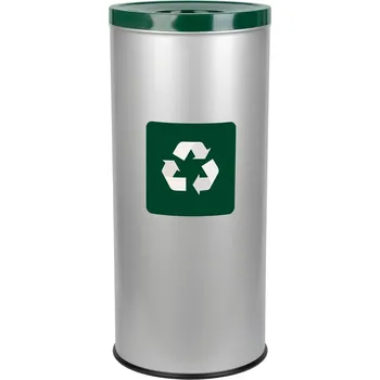 Odpadkový koš Alda Koš na tříděný odpad Room Basket 45 l, zelené víko - sklo barevné, matná nerez
