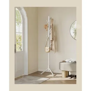 Věšák Stojanový věšák dřevěný Songmics, odstíny šedé