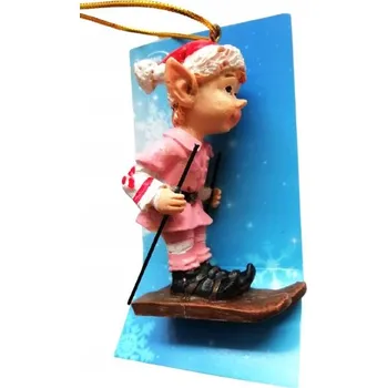 Vánoční dekorace Vánoční ozdoba na stromeček - Elf na lyžích
