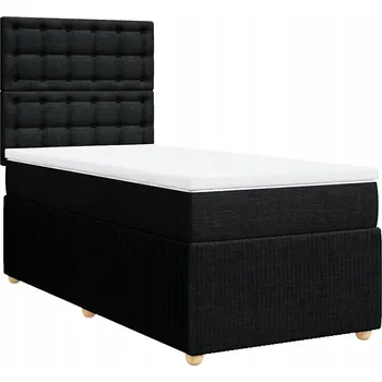 Postel Čalouněná jednolůžková postel VidaXL 90x200 cm černá