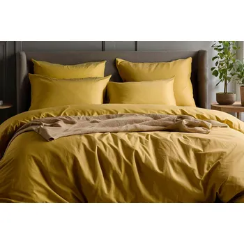 Povlečení DARRÉ Bavlněné povlečení Jednobarevné perkálové - medově žluté 2 Velikost: 140 x 220 + 70 x 90