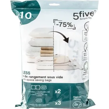 Pytel na prádlo 5FIVE Sada vakuových úložných sáčků 10 ks