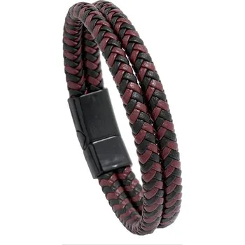 Náramek Predator Q1 Kožený náramek černočervený AL19356-30 23 cm