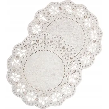 prostírání Prostírání na stůl TANDA filcové s prolamovaným vzorem ecru, sada 2 ks, 38 cm HOMLA
