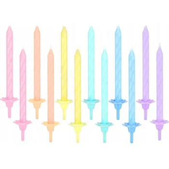 Dortová svíčka BAREVNÉ SVÍČKY NA DORT, MUFFINY, NAROZENINY 12 Ks