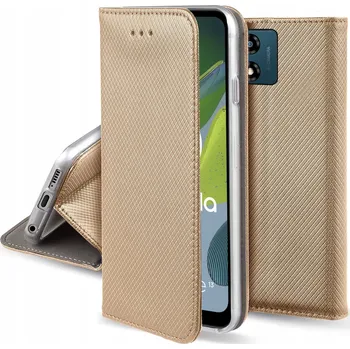 Pouzdro na mobilní telefon Flipové pouzdro gsmStyle pro Motorola Moto E13 s kapsou a stojánkem, zlaté
