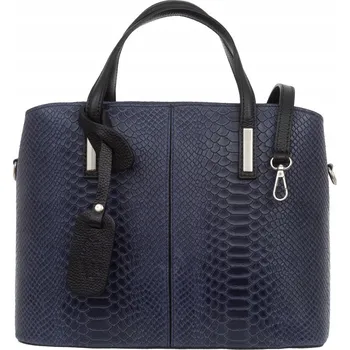 Vezze kabelka kufřík z pravé kůže modrá