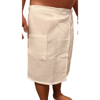 Dámský župan UNIONTEX TRADE Pánský saunový kilt Vafle – bílý (150 × 60 cm)