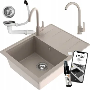 Granitový dřez Jednokomorový dřez Milo Emporio granit béžový