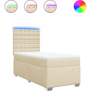 Postel Čalouněná jednolůžková postel VidaXL 100x200 cm, béžové odstíny