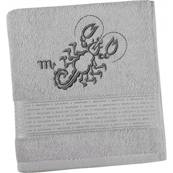 Ručník Froté ručník Bellatex s vyšitým znamením zvěrokruhu šedý 50x100 cm