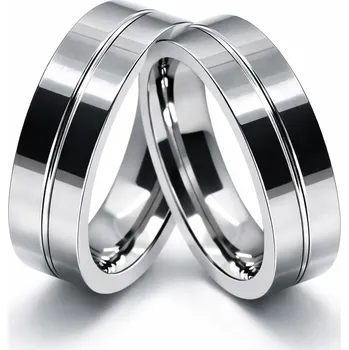 Prsten Ocelový snubní prsten Mogul - 55, Stříbrná