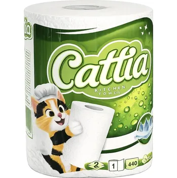 Utěrka Kuchyňské utěrky Cattia 2-vr., 100 m, extra bílá zelené