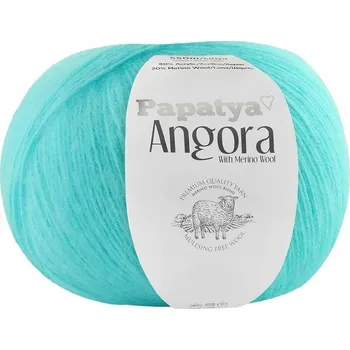 Příze Vlna PAPATYA ANGORA Monocolor č. 5620 Tyrkysová / 100 g / Merino