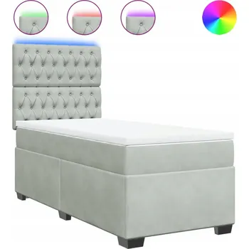 Postel Čalouněná jednolůžková postel VidaXL 100x200 cm, odstíny šedé