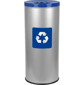 Odpadkový koš Alda Koš na tříděný odpad Room Basket 45 l, modré víko - papír, matná nerez