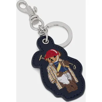 Kožená klíčenka Polo Ralph Lauren 405P08103 námořnická modř 59X, vel. ONE SIZE