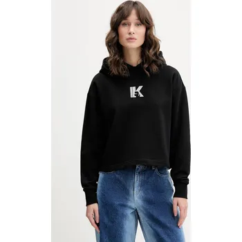 Dámská mikina Karl Lagerfeld Jeans mikina s kapucí dámská bavlněná B2W20037 černá 99X, vel. XL