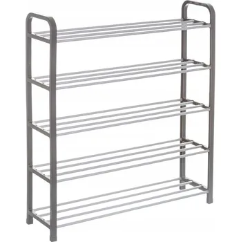 Botník Police regál botník 5 úrovní Pevná Šedá kov Předsíň LOFT