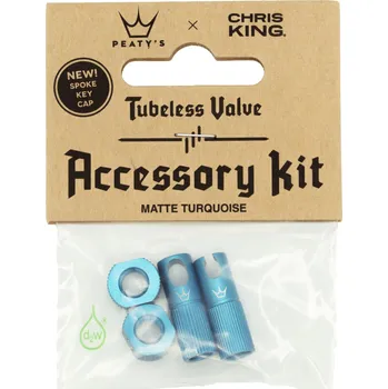 ventilky PEATYS PEATY'S X CHRIS KING TUBELESS VALVES ACCESSORY KIT Barva: Tyrkysová