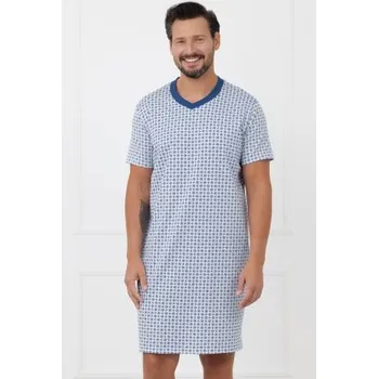 Pánská noční košile Noční košile Italian Fashion Nigier - bavlna Světle modrá XL