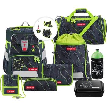 Školní batoh Školní aktovka SPACE pro prvňáčky - 9-dílný set, Step by Step Danger Cat Chiko + dárek ZDARMA