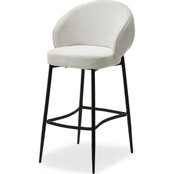 Barová židle Čalouněná barová židle BERNARDINA - světle béžová / černá