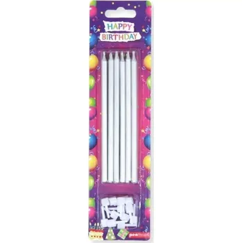 Dortová svíčka Narozeninové svíčky Pt-02 Stříbrné Penword