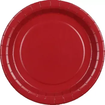 Talíř Papírové talíře tmavě červené 18 cm – 6 ks