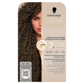 Schwarzkopf Creme Supreme 60 ml, 6-16 chladná popelavě tmavá blond