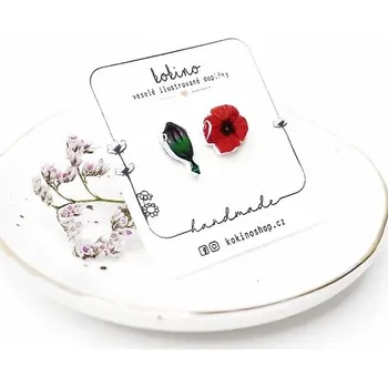 Náušnice Náušnice Vlčí mák pecky - kokino