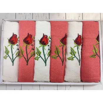 Utěrka Utěrky v dárkovém balení ROSES set 6ks