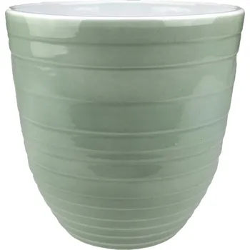 Obal na květináč Obal keramický Orchid 14 cm šalvějově zelený Lasur