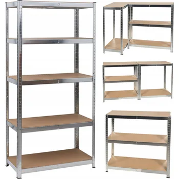 Dílenský regál Kovový skladový regál Dooc 180 x 90 x 40 cm, nosnost 175 kg na polici