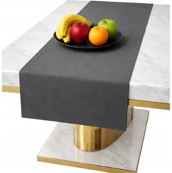 ubrus VELUROVÝ BĚHOUN NA STŮL TMAVĚ ŠEDÝ 40x180 cm hladký klasický grafitový