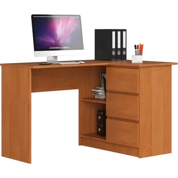 Psací stůl Rohový psací stůl ALERON - olše, pravé provedení