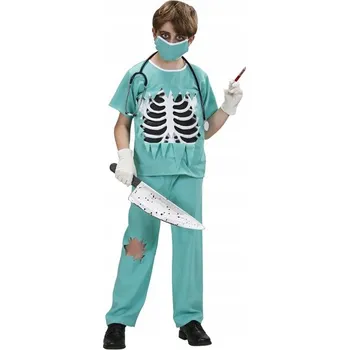 Karnevalový kostým KOSTÝM BLÁZNIVÝ DOKTOR DOKTORA HALLOWEEN 128