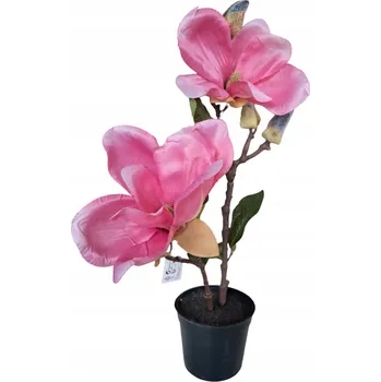umělá květina Květ MAGNOLIE 40 cm růžová v květináči