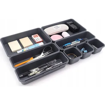 Úložný box Sada organizérů do zásuvky, modulární boxy, organizér na stůl, 8 ks