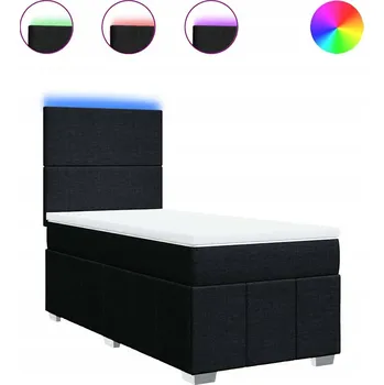 Postel Čalouněná jednolůžková postel VidaXL 80x200 cm černá