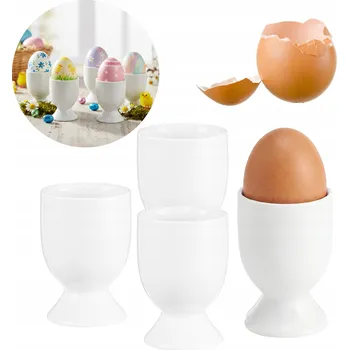 Sklenice SKLENIČKA SKLENIČKY NA VEJCE PORCELÁN FORMIČKY BÍLÉ PRO DĚTI 4