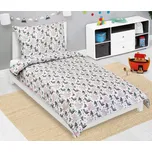 Dětské povlečení KRÁLÍČEK ŠEDÁ, RŮŽOVÁ, bavlna hladká, 140x200cm + 70x90cm