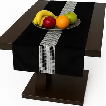 ubrus VELUROVÝ BĚHOUN NA STŮL S CIRKONY, DEKORATIVNÍ VELUROVÉ BĚHOUNY RŮZNÉ BARVY