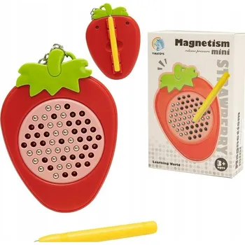 Magnetická kreslící tabulka MINI MAGNETICKÁ TABULKA JAHODA - ANTYSTRES MOTORIKA 3+