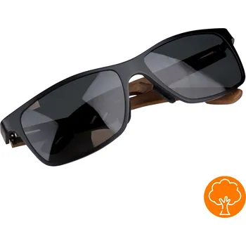 Sluneční brýle SLUNEČNÍ BRÝLE pánské POLARIZAČNÍ dřevěné NERDY UV400 + pouzdro | ČERNÉ